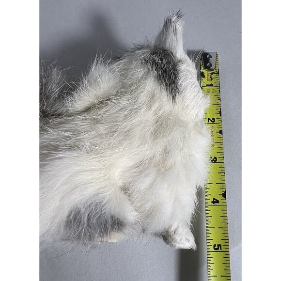 2 Vintage Real Rabbit Fur Cats Kittens Black Lifelike Miniature Cat Kitten - Picture 10 of 11